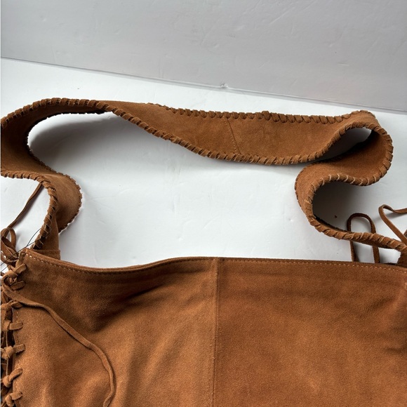 NWOT Urban Outfitters Silence + Noise Suede Fringe Hobo Sling Bag - Picture 4 of 16